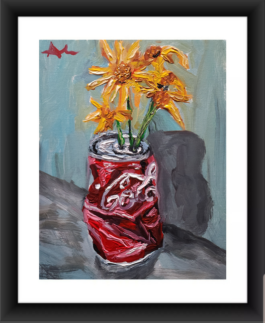 Flowers In Can 11x14 inch CANVAS