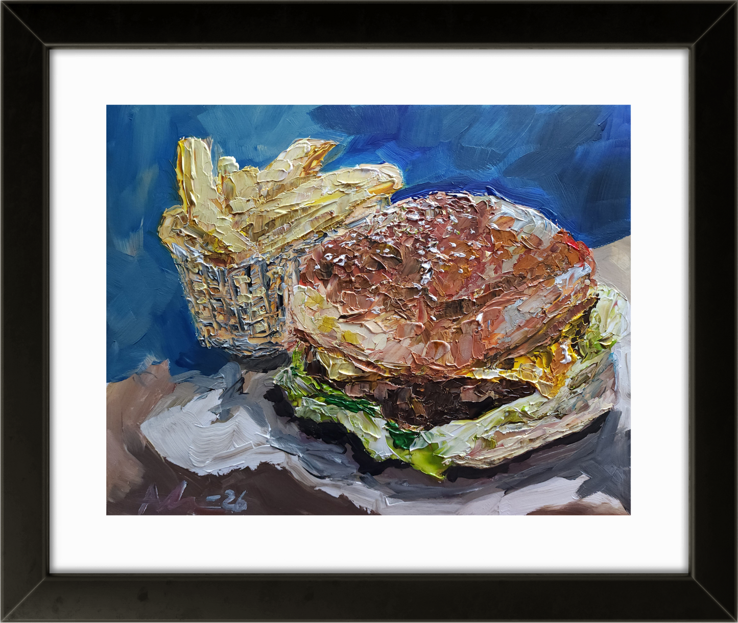 Burger and Fries 11×14 inch