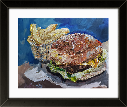 Burger and Fries 11×14 inch
