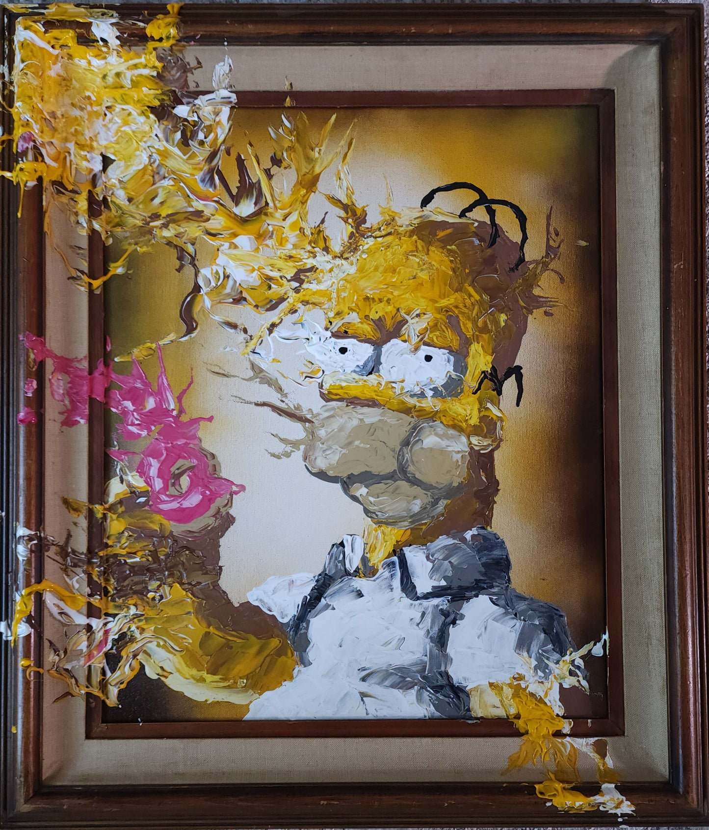 Abstract Homer Portrait 18x24 inch CANVAS With FRAME