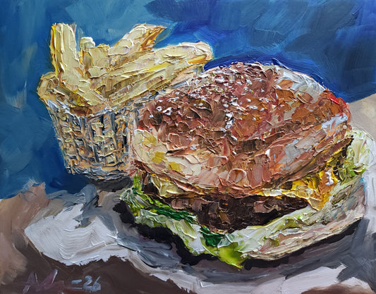 Burger and Fries 11×14 inch