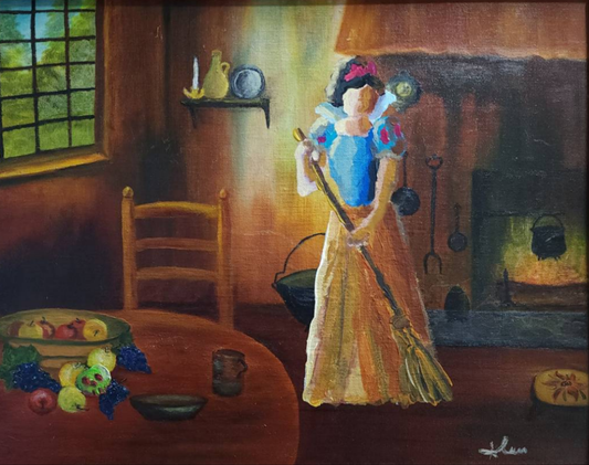 PRINT (Hand Embellished) - Cabin In The Woods 18x24 Inches