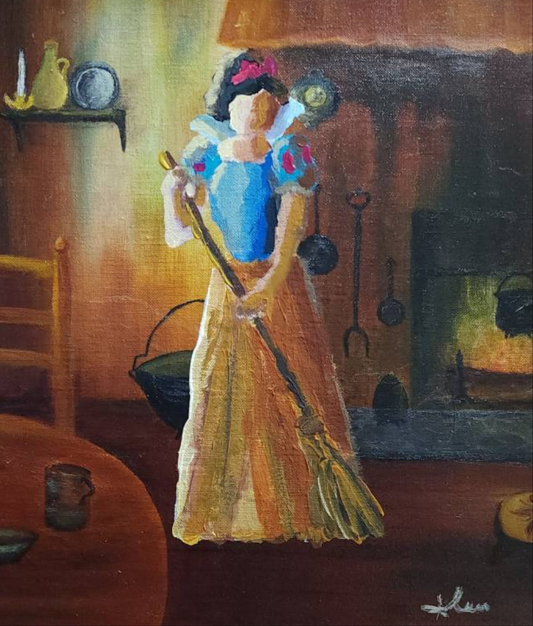 PRINT (Hand Embellished) - Cabin In The Woods 18x24 Inches