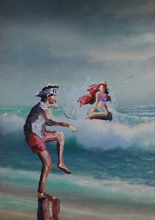 PRINT (Hand Embellished) - The Little Karate Kid 18x24 Inches