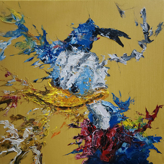 Donald Duck Abstract 24x24 inch CANVAS