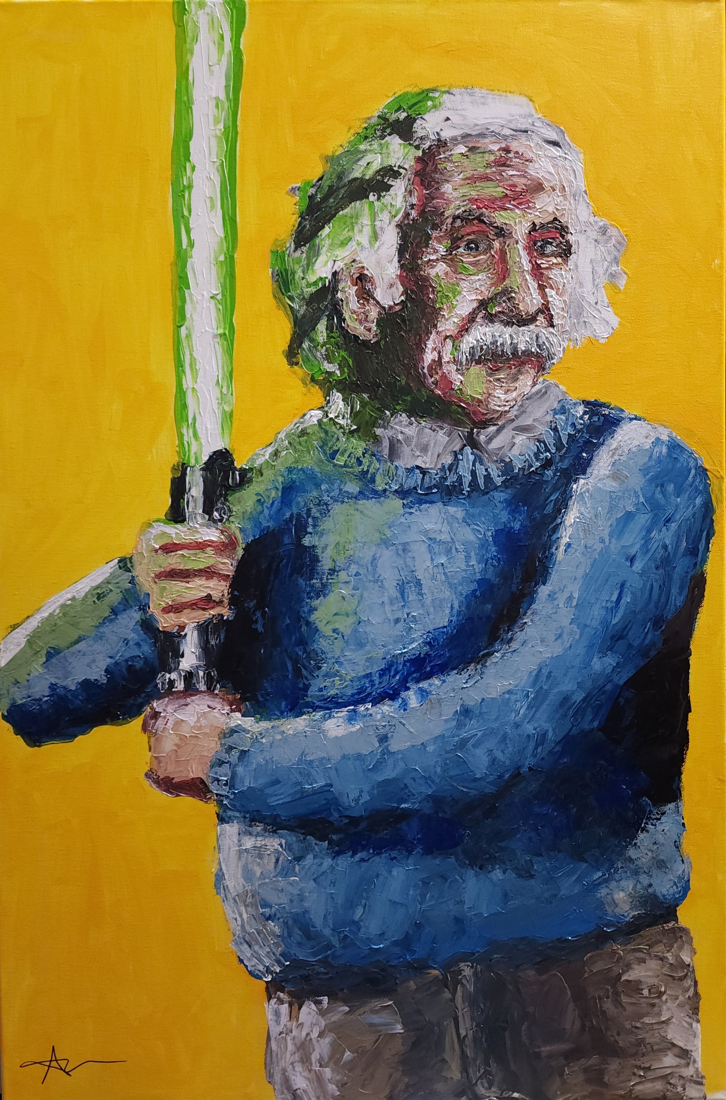 Einstein- Lightsaber Series #1 (24x36in Canvas)