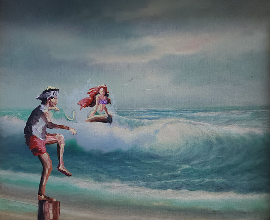 PRINT (Hand Embellished) - The Little Karate Kid 18x24 Inches