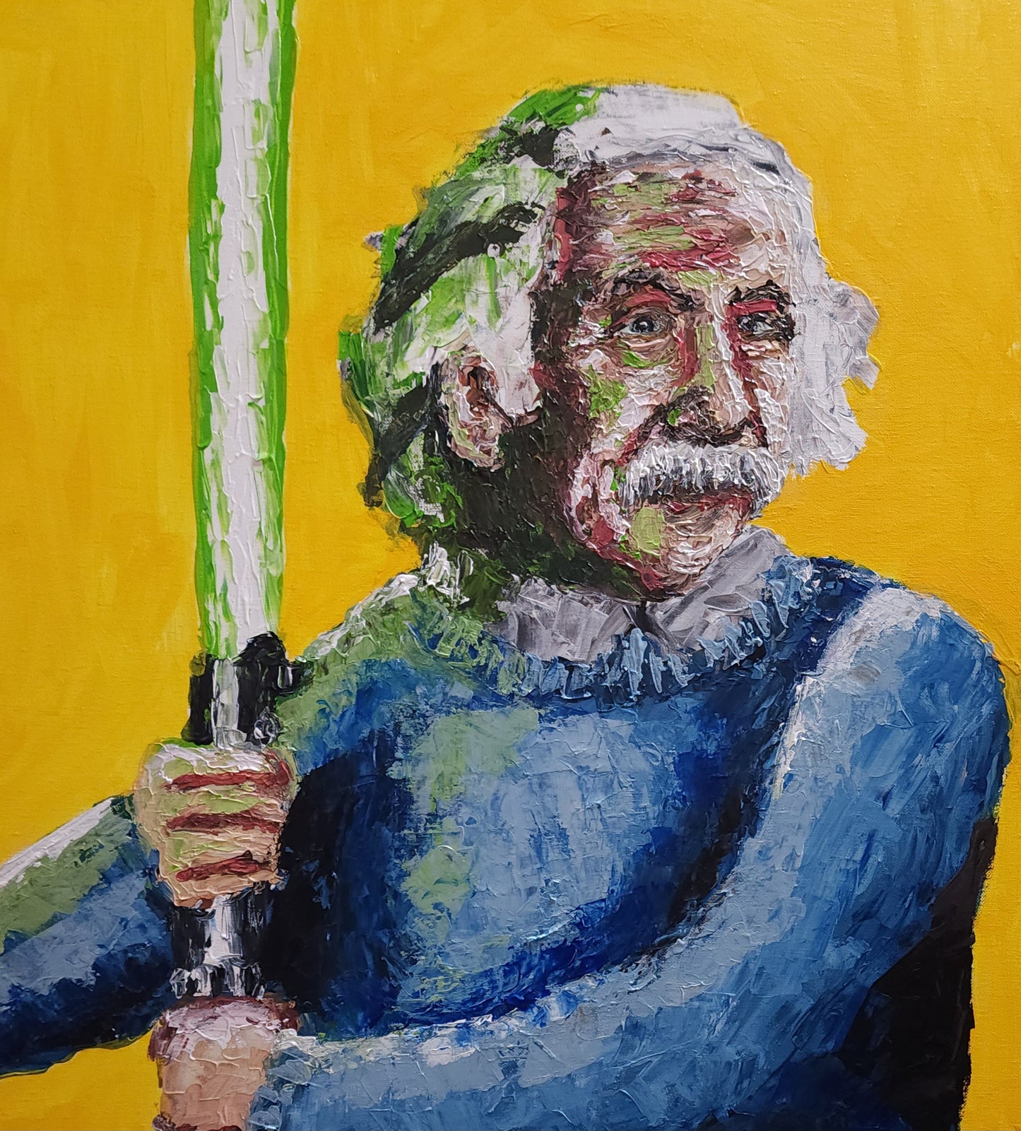 Einstein- Lightsaber Series #1 (24x36in Canvas)
