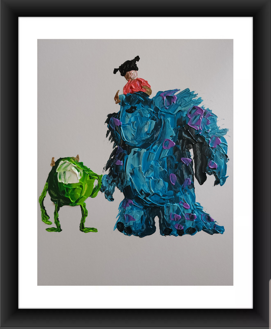 Sully Mike Boo Pixar Disney 11x14