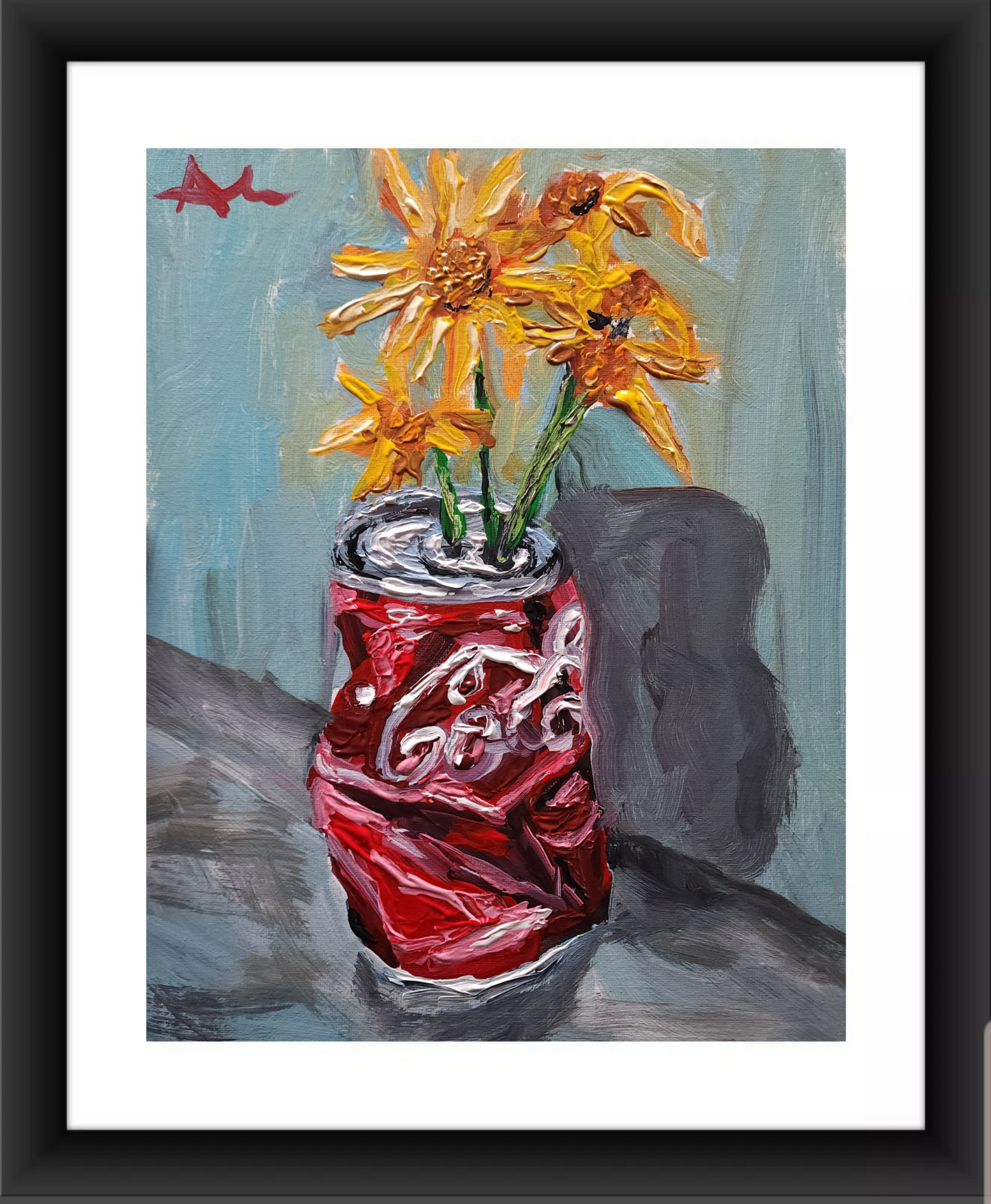 Flowers In Can 11x14 inch CANVAS