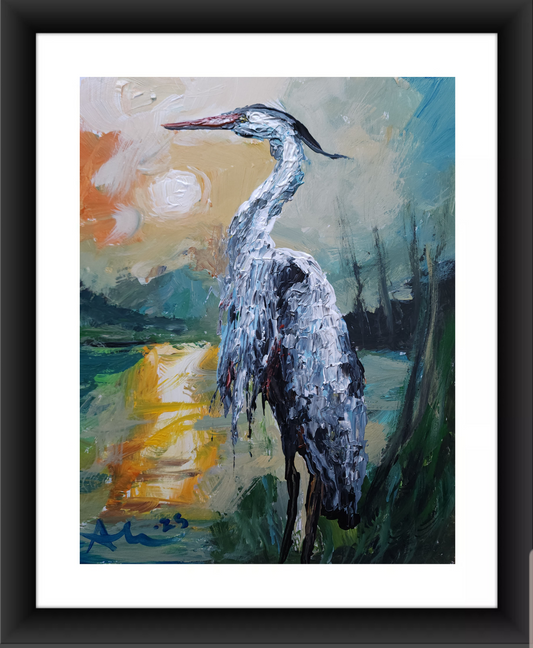 Heron 11×14 inch