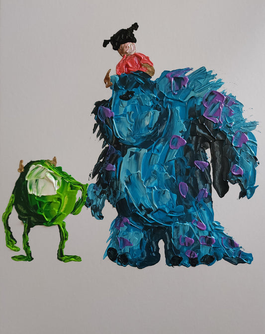 Sully Mike Boo Pixar Disney 11x14
