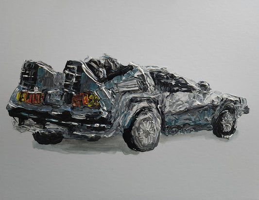 Back To The Future DeLorean 11x14