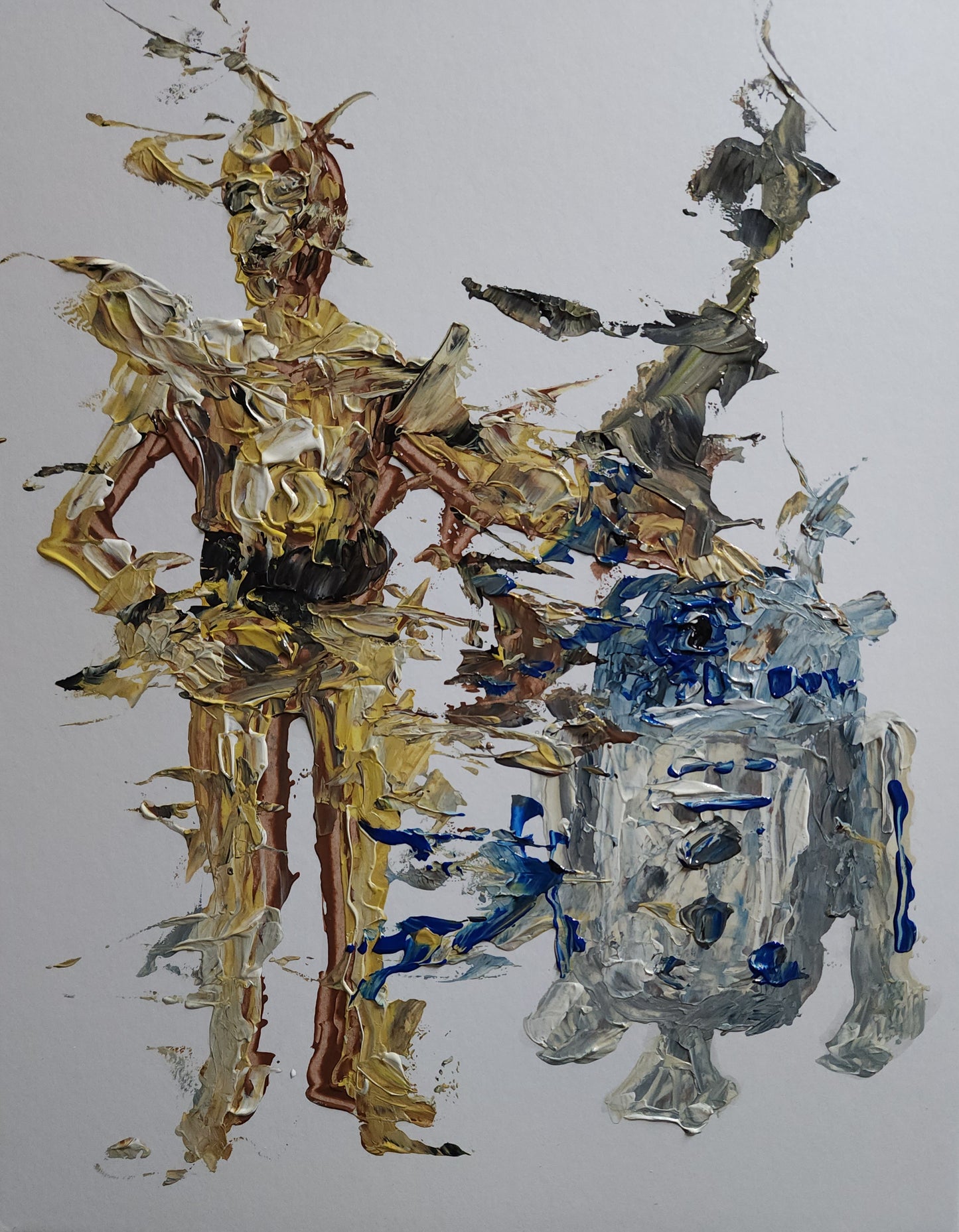 R2D2 and C3PO Abstract 11x14