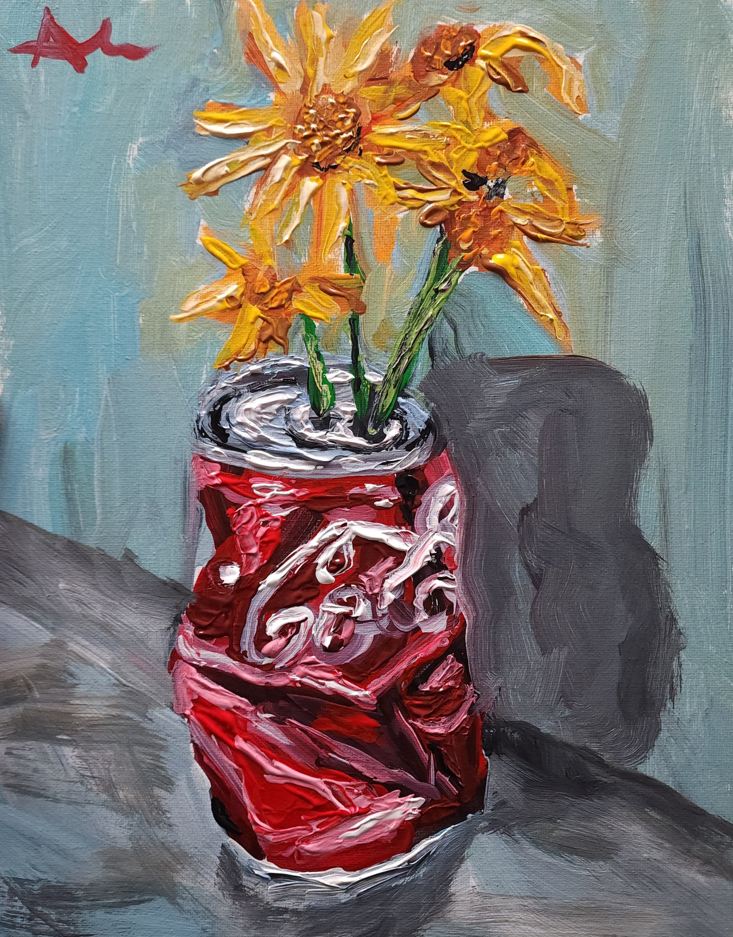 Flowers In Can 11x14 inch CANVAS
