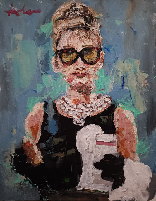 Hepburn Breakfast At Tiffany's 11x14 inch CANVAS