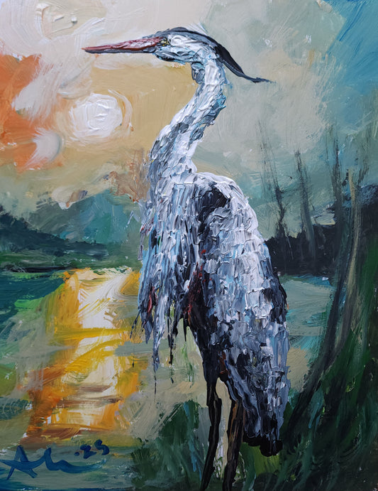 Heron 11×14 inch