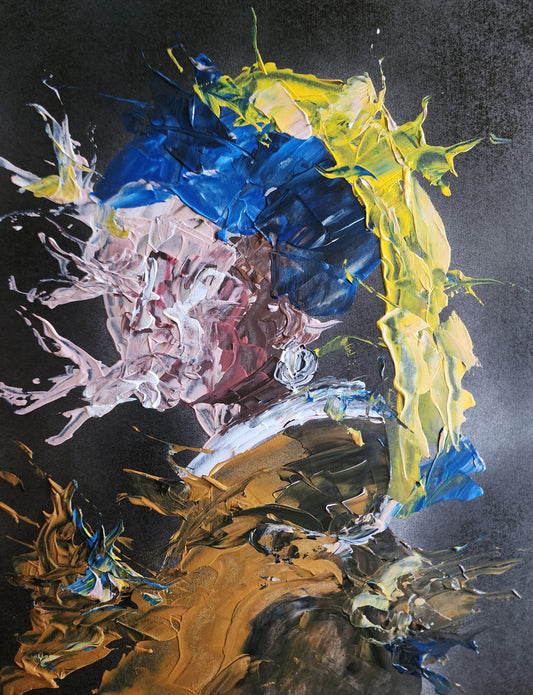 Abstract Pearl Earring 11x14