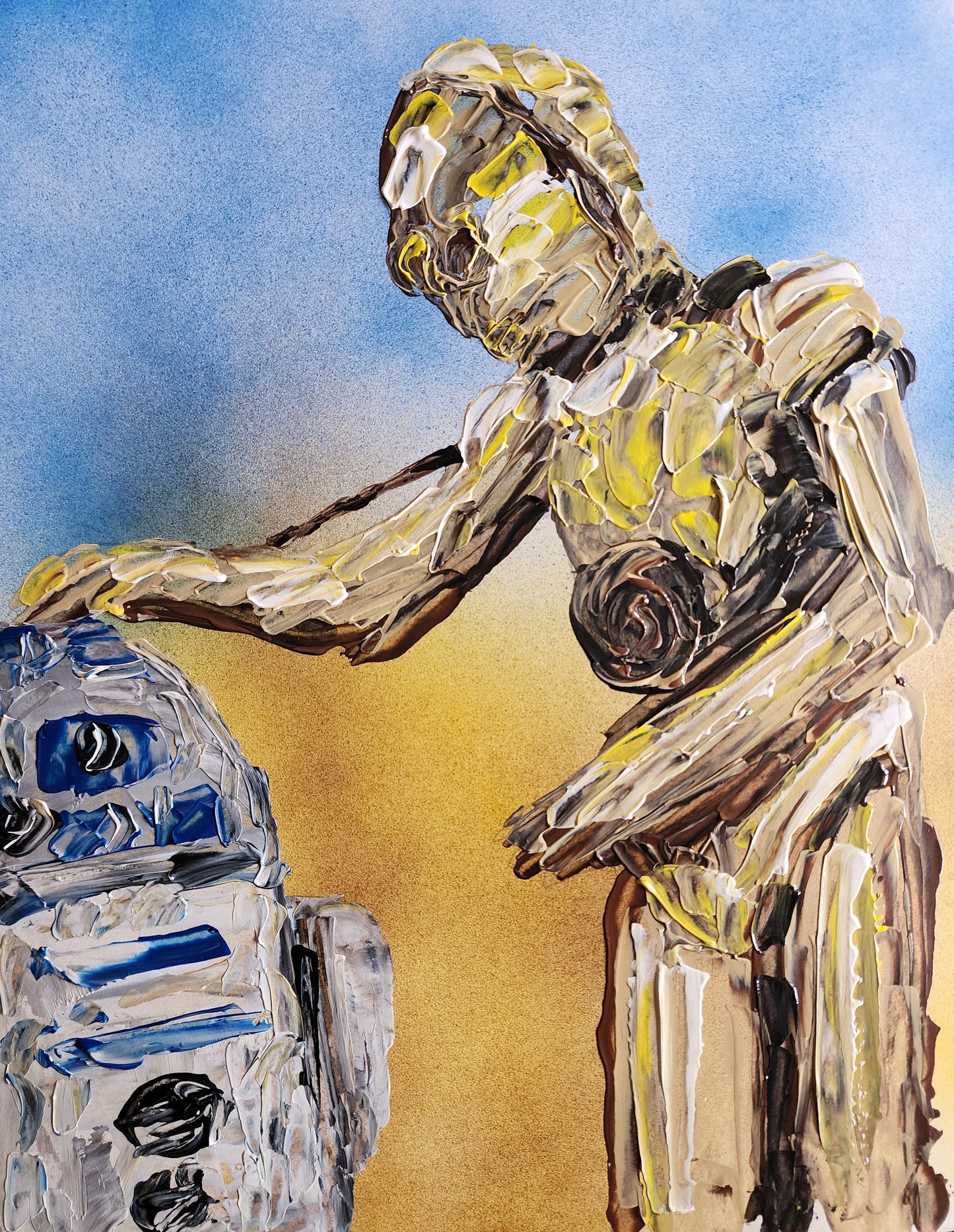 R2D2 C3PO 11x14 Star Wars