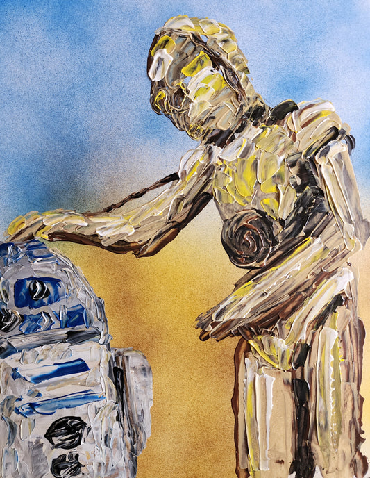 R2D2 C3PO 11x14 Star Wars