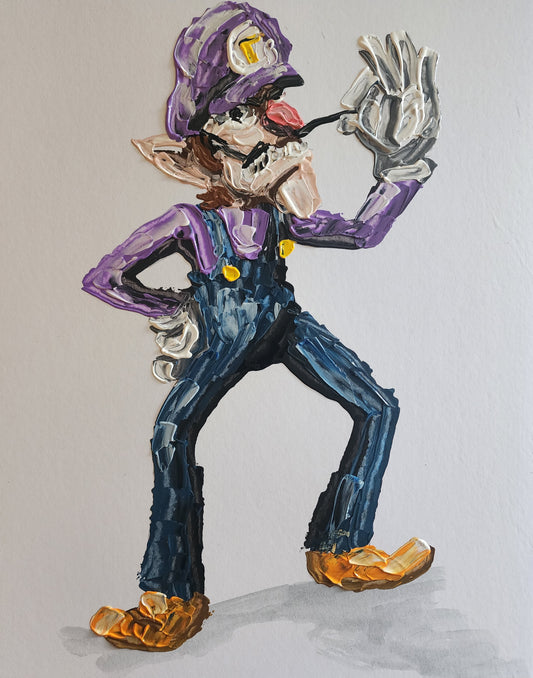 Waluigi Mario Bros Nintendo 11x14